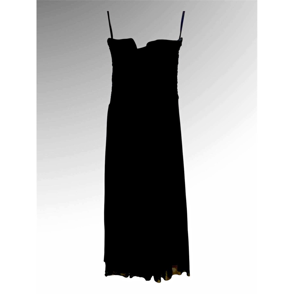 White House Black Market Black Sweetheart Ruched A-Line Strapless Midi Dress